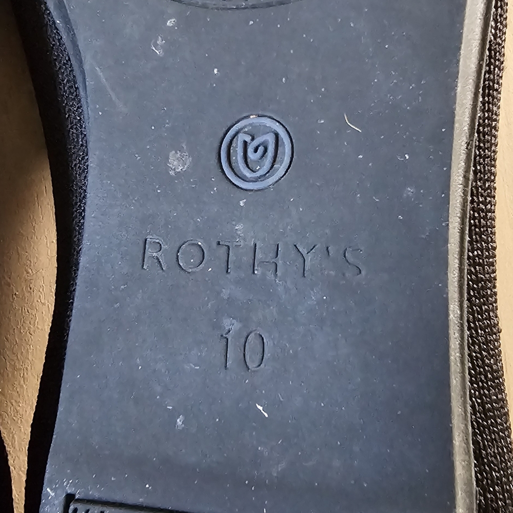 Rothy's Black Knit Flats with Blue Trim - Picture 8 of 9